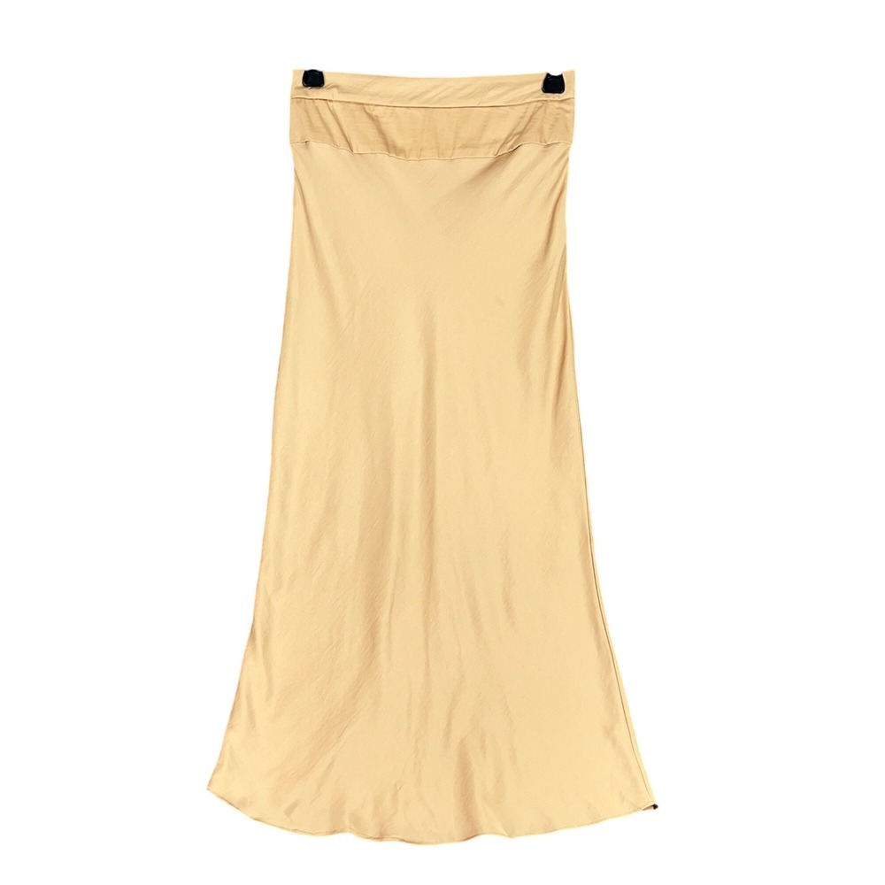 Free People Skirt Size 10 Maxi Slip Satin Bias Y2K Boho Minimalist Parisian Chic